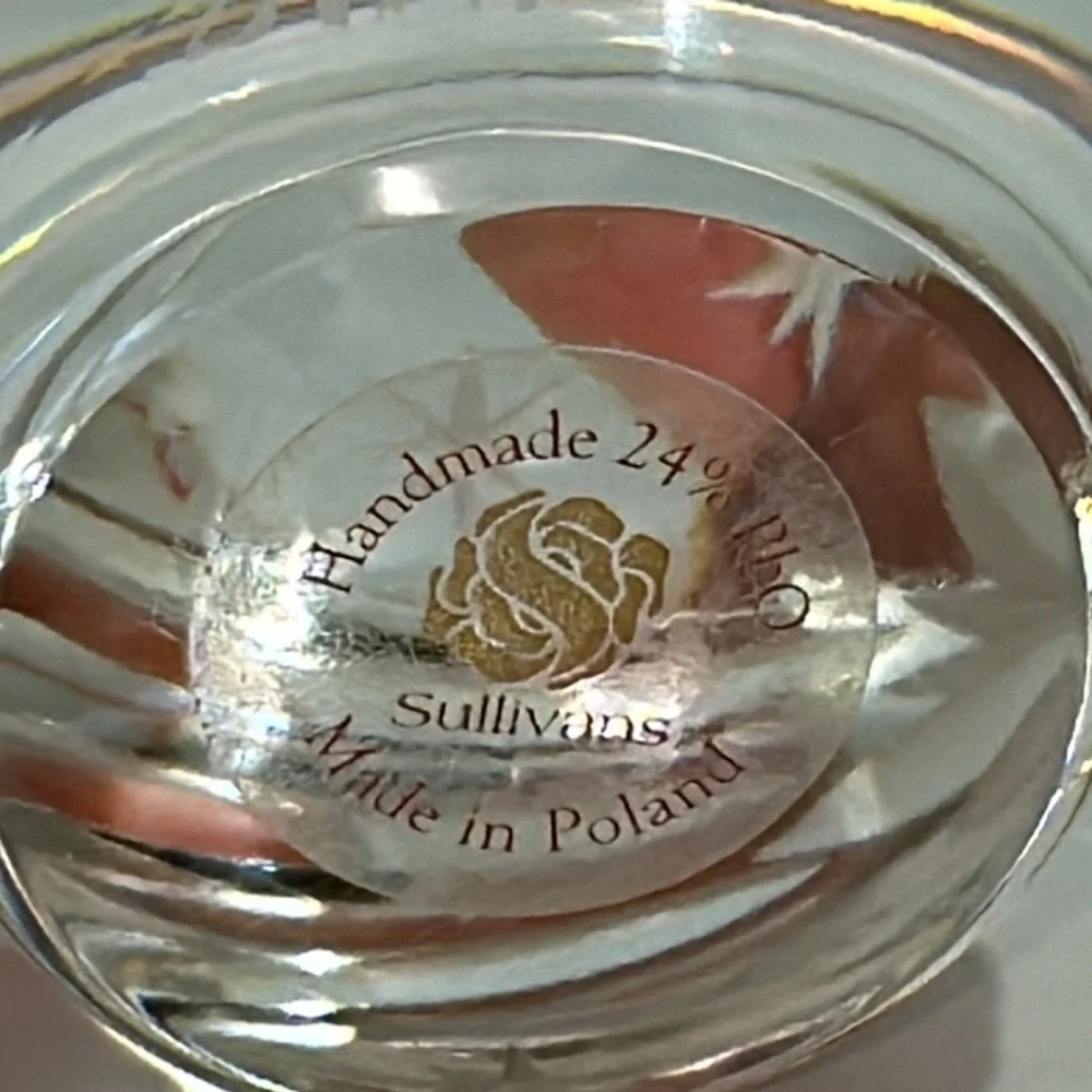 Sullivans Handmade In Poland Lead Crystal Morning Star Paperweight Egg 2000